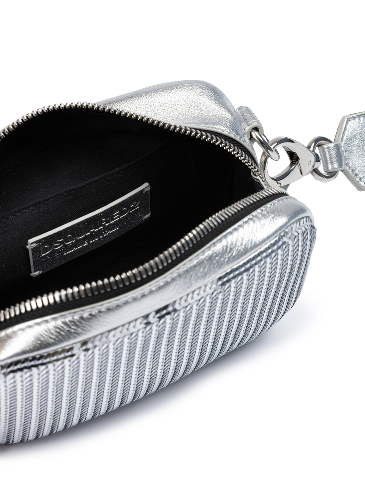 Dsquared² Gümüş Pullu ve Deri El Çantası